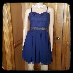 BCX Womens Junior Lace Illusion A-LineParty Dress